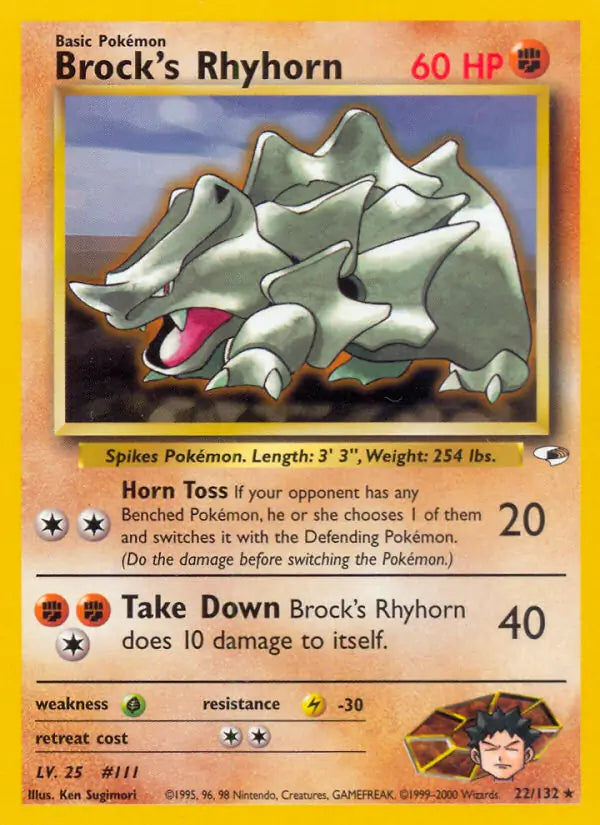 Brock's Rhyhorn⁣ - Gym Heroes⁣ (Rare)⁣ [22] English / Good / Normal