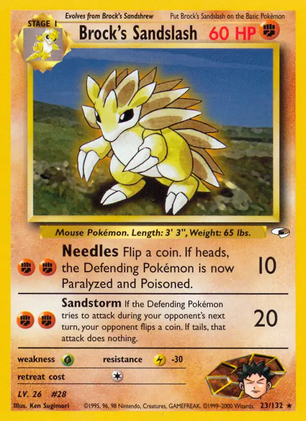 Brock's Sandslash⁣ - Gym Heroes⁣ (Rare)⁣ [23] English / Poor / Normal