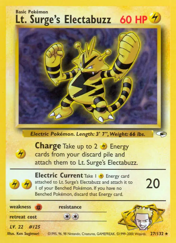Lt. Surge's Electabuzz⁣ - Gym Heroes⁣ (Rare)⁣ [27] English / Poor / Normal