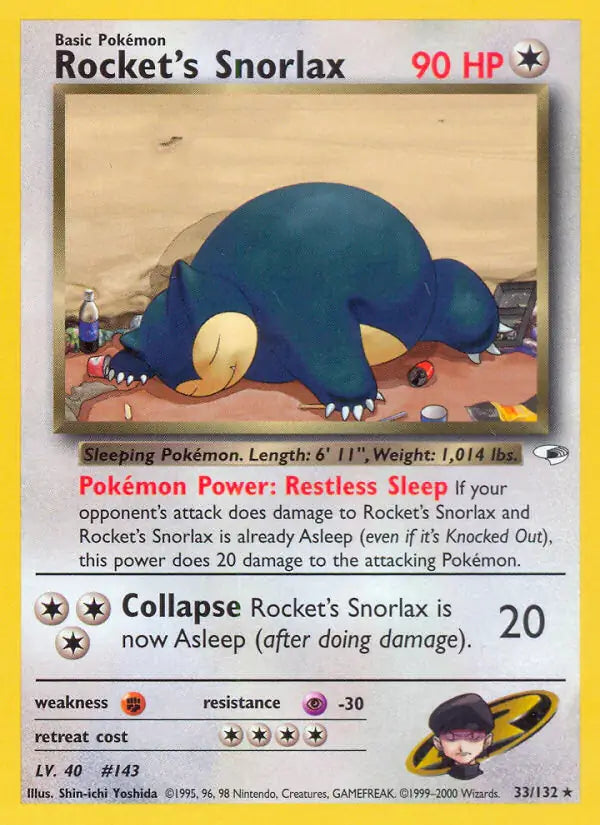 Rocket's Snorlax⁣ - Gym Heroes⁣ (Rare)⁣ [33] English / Light Played / Normal