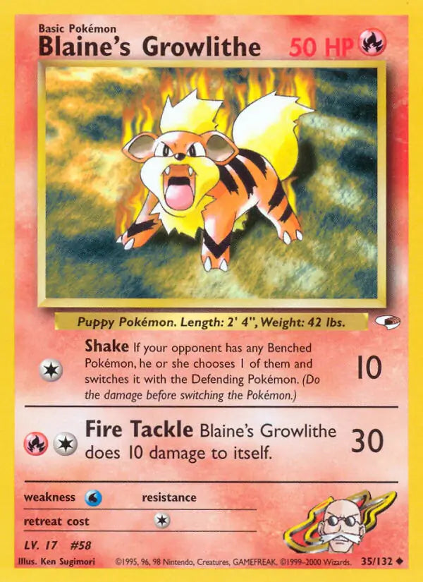 Blaine's Growlithe⁣ - Gym Heroes⁣ (Uncommon)⁣ [35] English / Poor / Normal