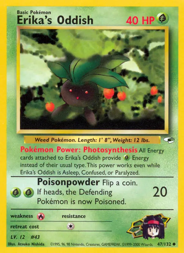 Erika's Oddish⁣ - Gym Heroes⁣ (Uncommon)⁣ [47] English / Played / Normal