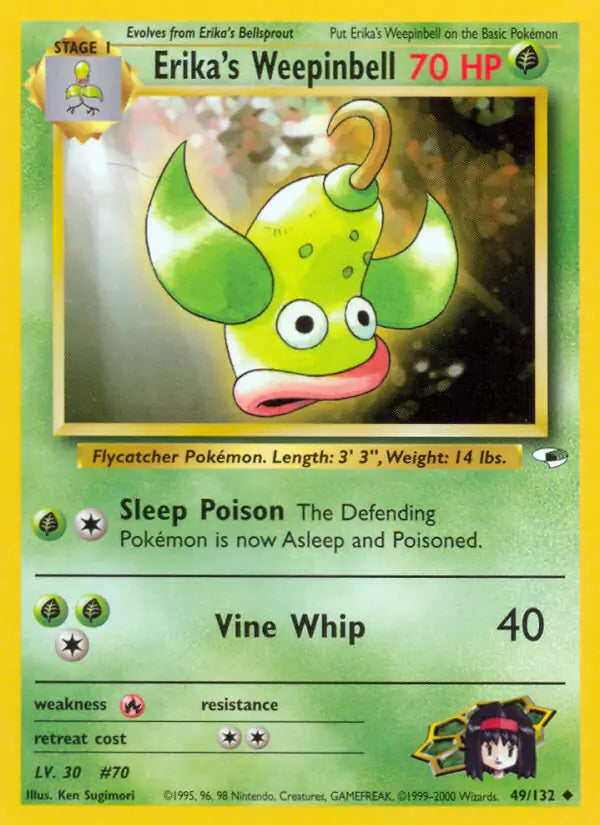 Erika's Weepinbell⁣ - Gym Heroes⁣ (Uncommon)⁣ [49] English / Near Mint / 1st-Edition