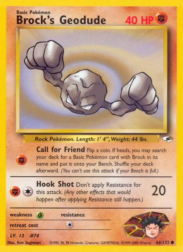 Brock's Geodude⁣ - Gym Heroes⁣ (Common)⁣ [66] English / Near Mint / 1st-Edition