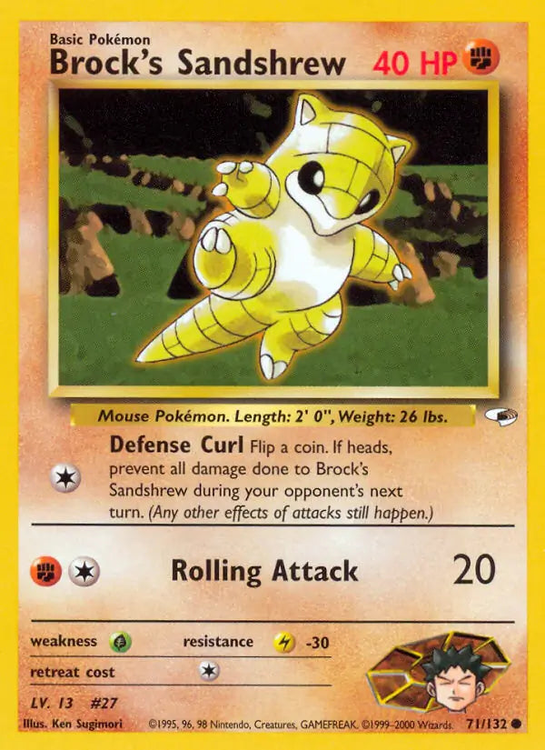 Brock's Sandshrew⁣ - Gym Heroes⁣ (Common)⁣ [71] English / Near Mint / 1st-Edition