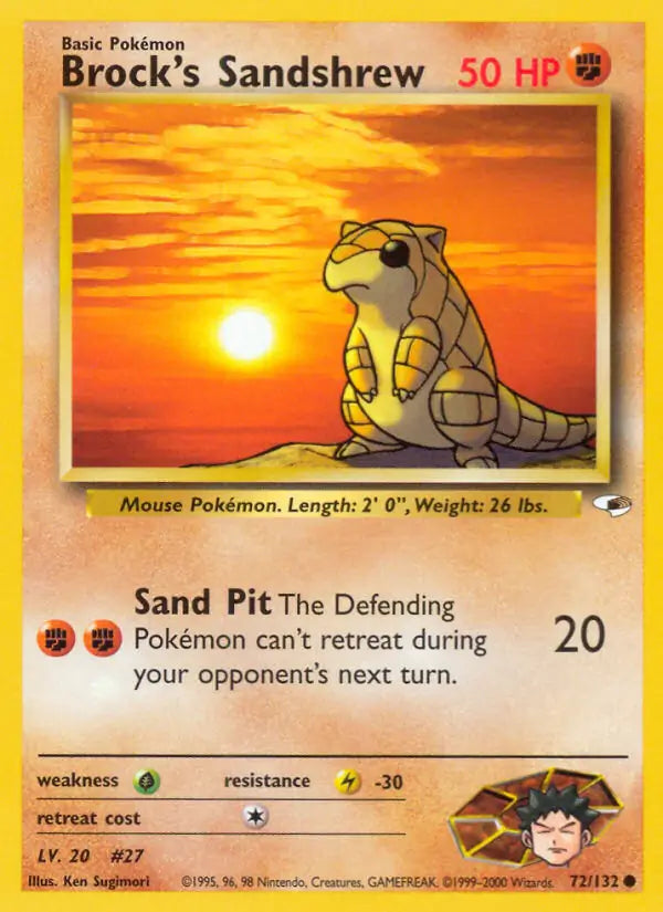 Brock's Sandshrew⁣ - Gym Heroes⁣ (Common)⁣ [72] English / Near Mint / 1st-Edition