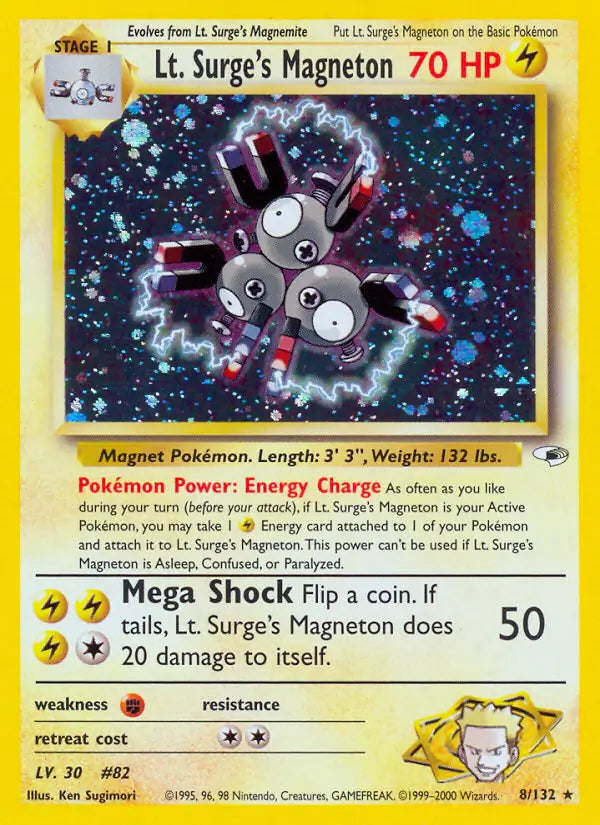 Lt. Surge's Magneton - Gym Heroes (Holo Rare) [8] Kortspil