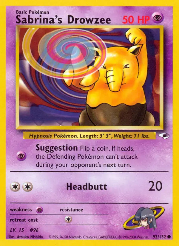 Sabrina's Drowzee⁣ - Gym Heroes⁣ (Common)⁣ [92] English / Poor / Normal