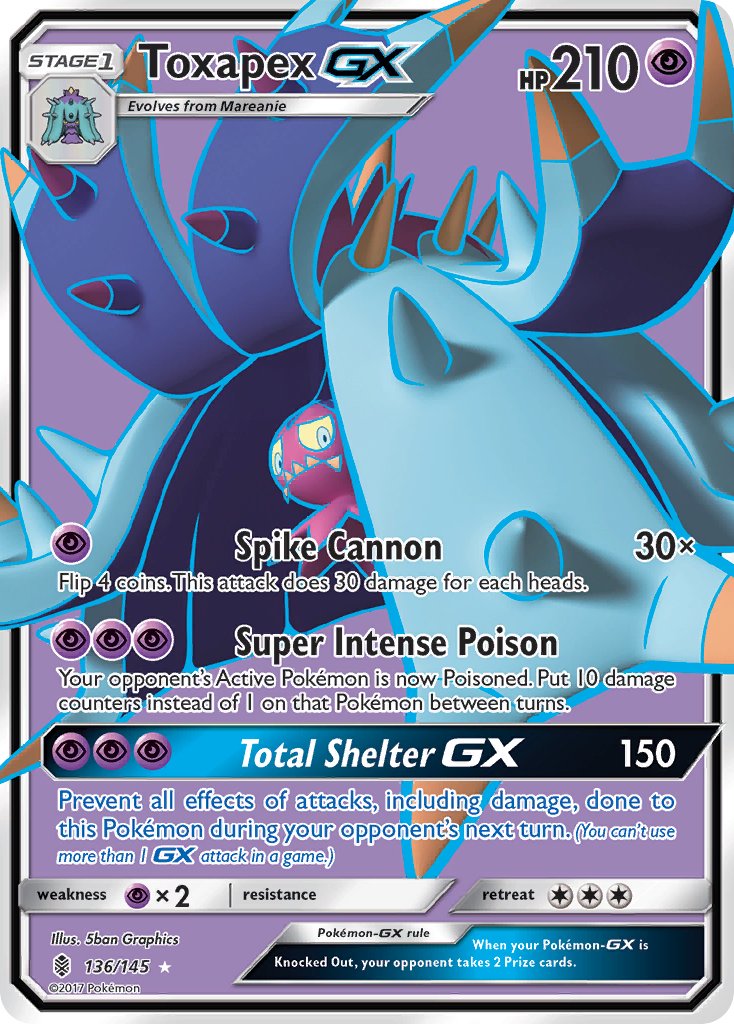 Toxapex GX - Guardians Rising (Ultra Rare) [GRI-136] English / Near Mint / Normal
