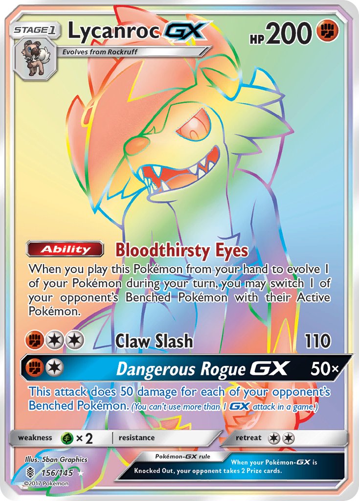 Lycanroc GX - Guardians Rising (Secret Rare) [GRI-156] English / Near Mint / Normal