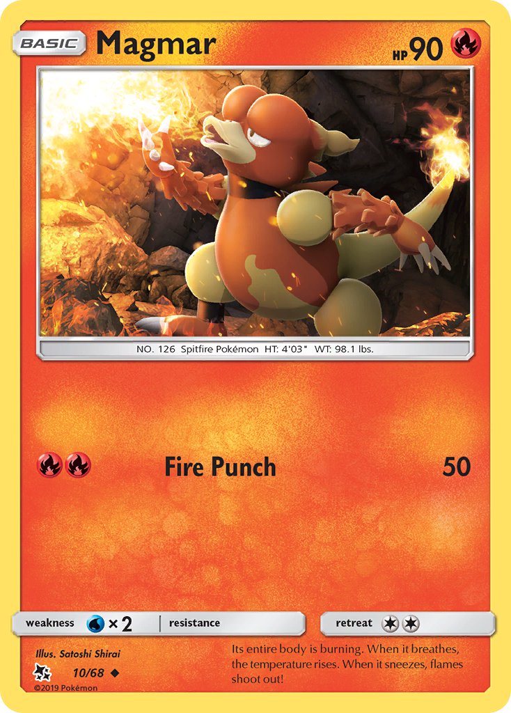 Magmar⁣ - Hidden Fates⁣ (Uncommon)⁣ [10] English / Near Mint / Reverse-Holo Normal