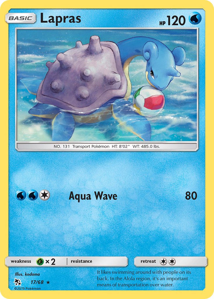 Lapras⁣ - Hidden Fates⁣ (Rare)⁣ [17] English / Near Mint / Reverse-Holo Normal