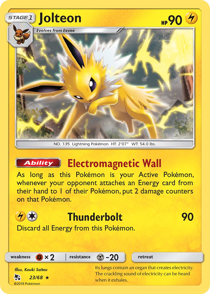 Jolteon⁣ - Hidden Fates⁣ (Rare)⁣ [23] English / Near Mint / Reverse-Holo Normal