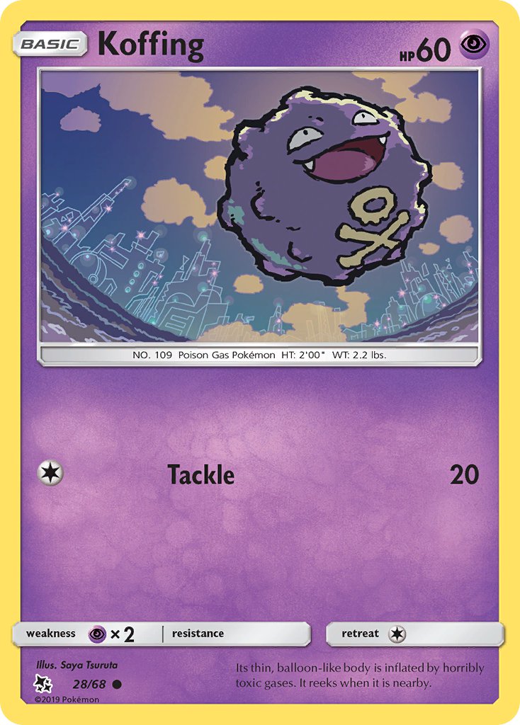 Koffing⁣ - Hidden Fates⁣ (Common)⁣ [28] English / Near Mint / Reverse-Holo Normal