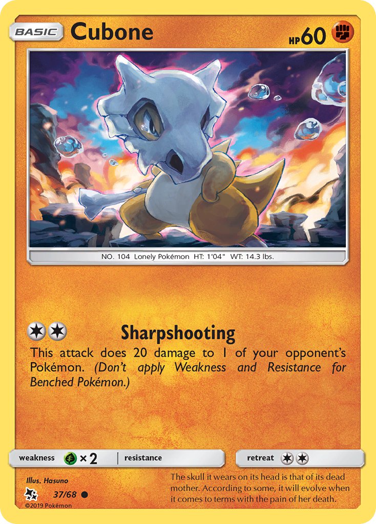 Cubone⁣ - Hidden Fates⁣ (Common)⁣ [37] English / Near Mint / Reverse-Holo Normal