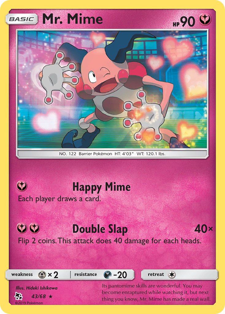 Mr. Mime⁣ - Hidden Fates⁣ (Rare)⁣ [43] English / Near Mint / Reverse-Holo Normal