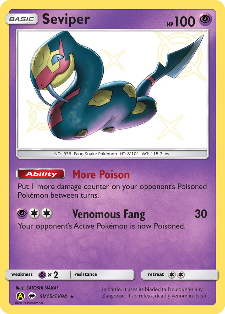 Seviper⁣ - Hidden Fates⁣ (Secret Rare)⁣ [SV15] English / Near Mint / Normal