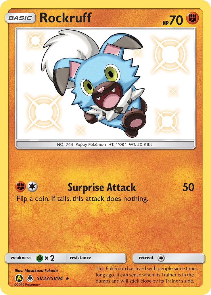 Rockruff⁣ - Hidden Fates⁣ (Holo Rare)⁣ [SV23] English / Near Mint / Normal
