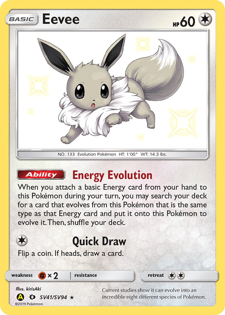 Eevee⁣ - Hidden Fates⁣ (Holo Rare)⁣ [SV41] English / Near Mint / Normal