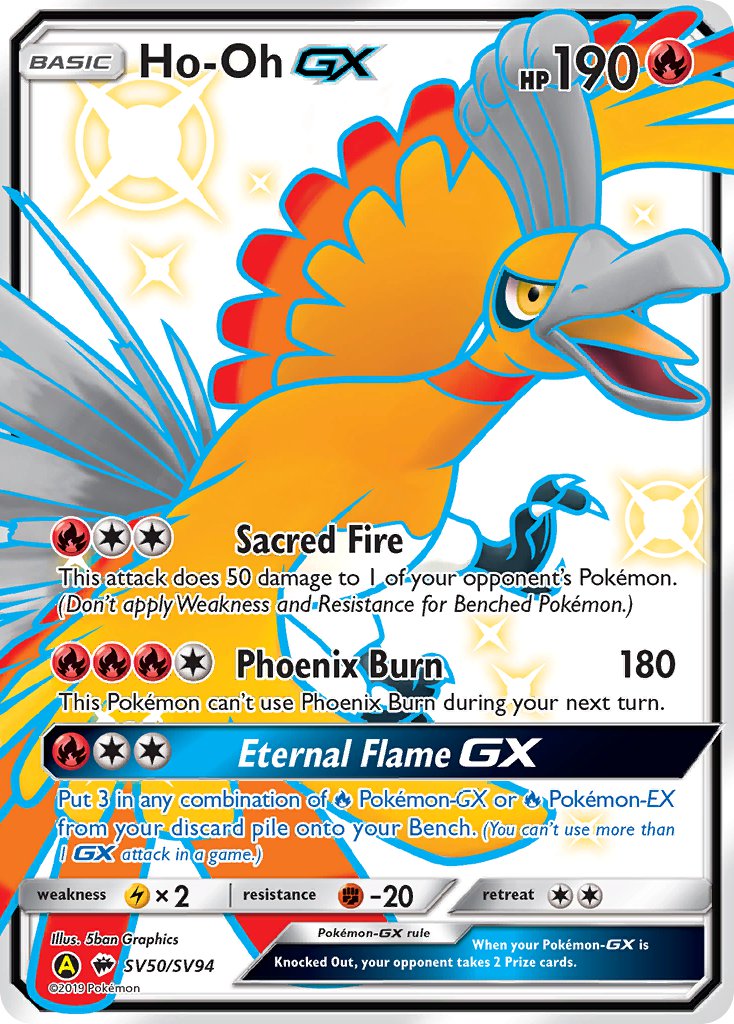Ho-Oh GX⁣ - Hidden Fates⁣ (Secret Rare)⁣ [SV50] English / Near Mint / Normal