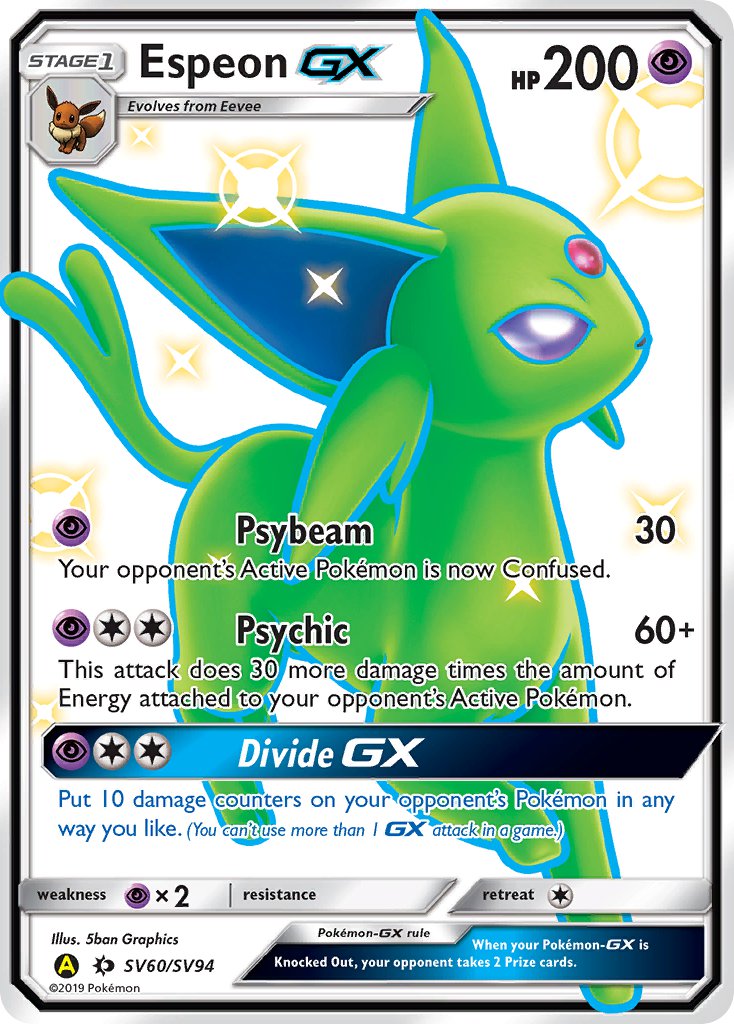 Espeon GX⁣ - Hidden Fates⁣ (Ultra Rare)⁣ [SV60] English / Near Mint / Normal