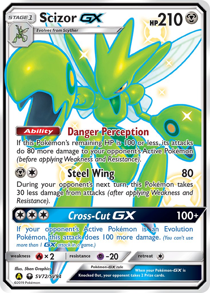Scizor GX⁣ - Hidden Fates⁣ (Secret Rare)⁣ [SV72] English / Near Mint / Normal
