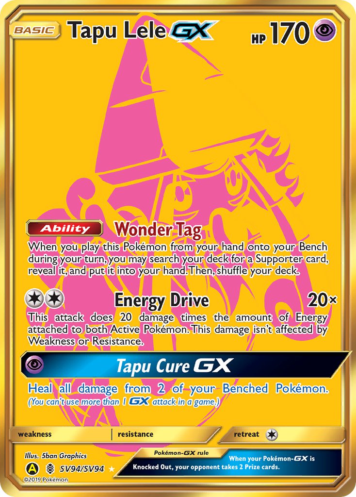 Tapu Lele GX⁣ - Hidden Fates⁣ (Secret Rare)⁣ [SV94] English / Near Mint / Normal