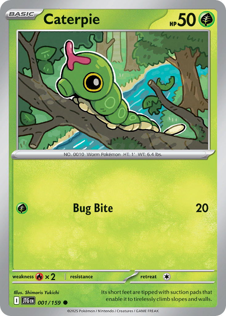 Caterpie⁣ - Journey Together⁣ (Common)⁣ [001] English / Near Mint / Reverse-Holo Normal