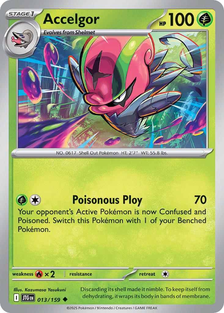 Accelgor⁣ - Journey Together⁣ (Uncommon)⁣ [013] English / Near Mint / Reverse-Holo Normal