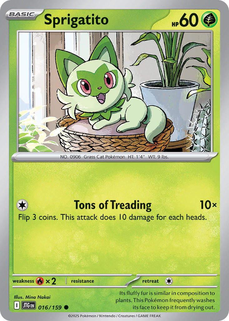 Sprigatito⁣ - Journey Together⁣ (Common)⁣ [016] English / Near Mint / Reverse-Holo Normal