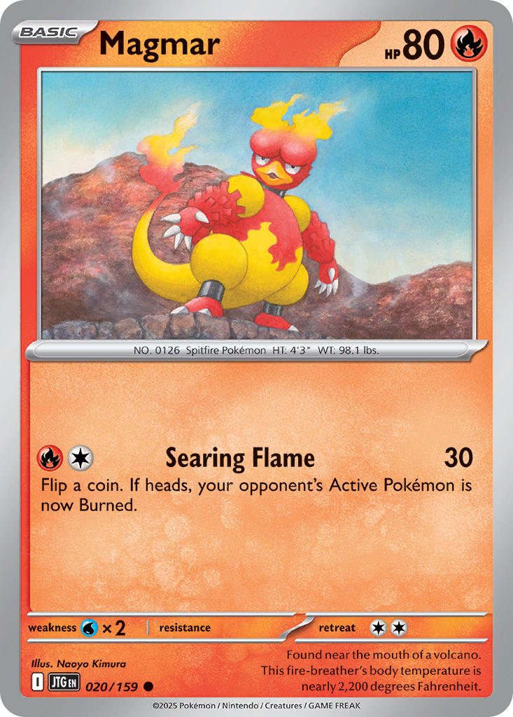Magmar⁣ - Journey Together⁣ (Common)⁣ [020] English / Near Mint / Reverse-Holo Normal