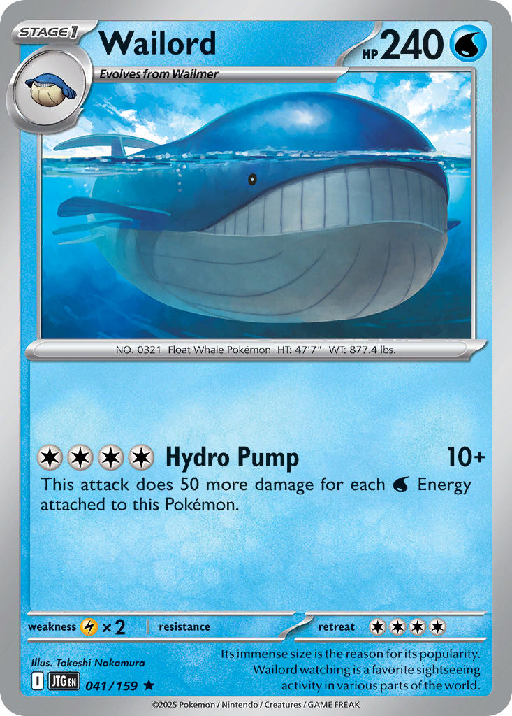 Wailord⁣ - Journey Together⁣ (Rare)⁣ [041] English / Near Mint / Normal