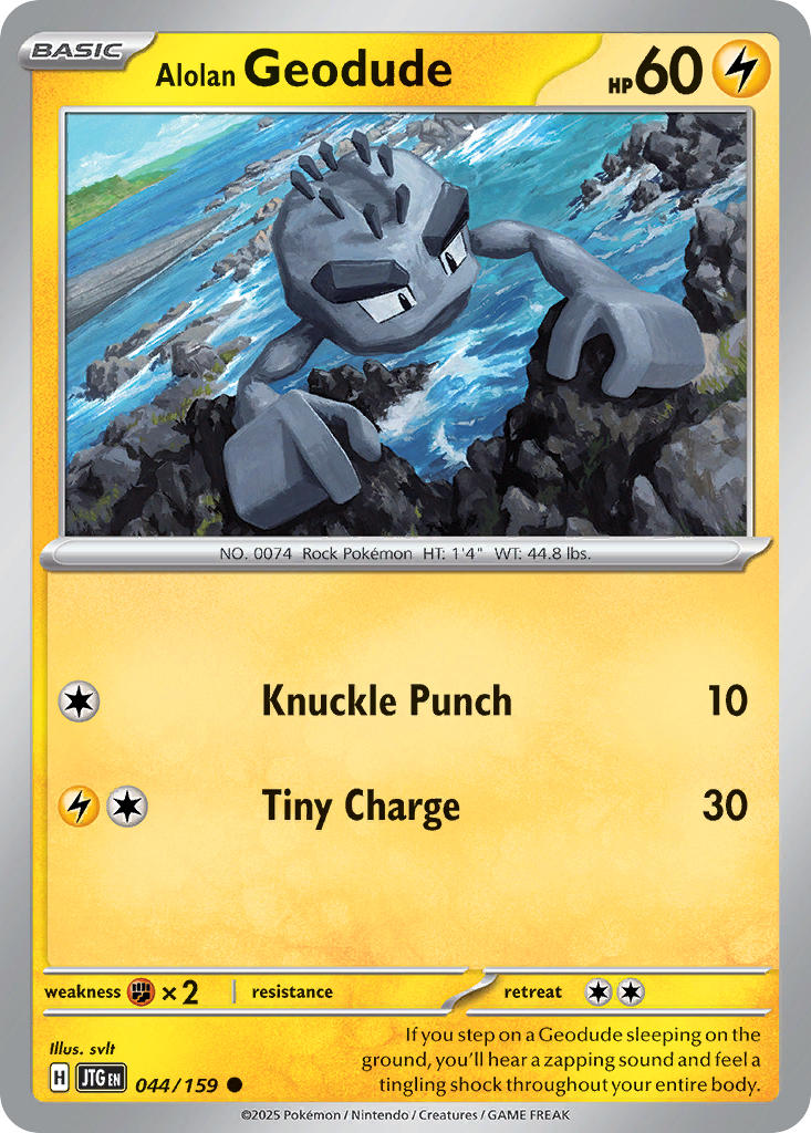 Alolan Geodude⁣ - Journey Together⁣ (Common)⁣ [044] English / Near Mint / Reverse-Holo Normal