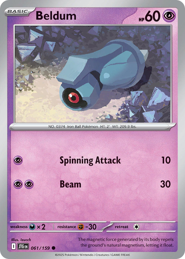 Beldum⁣ - Journey Together⁣ (Common)⁣ [061] English / Near Mint / Reverse-Holo Normal