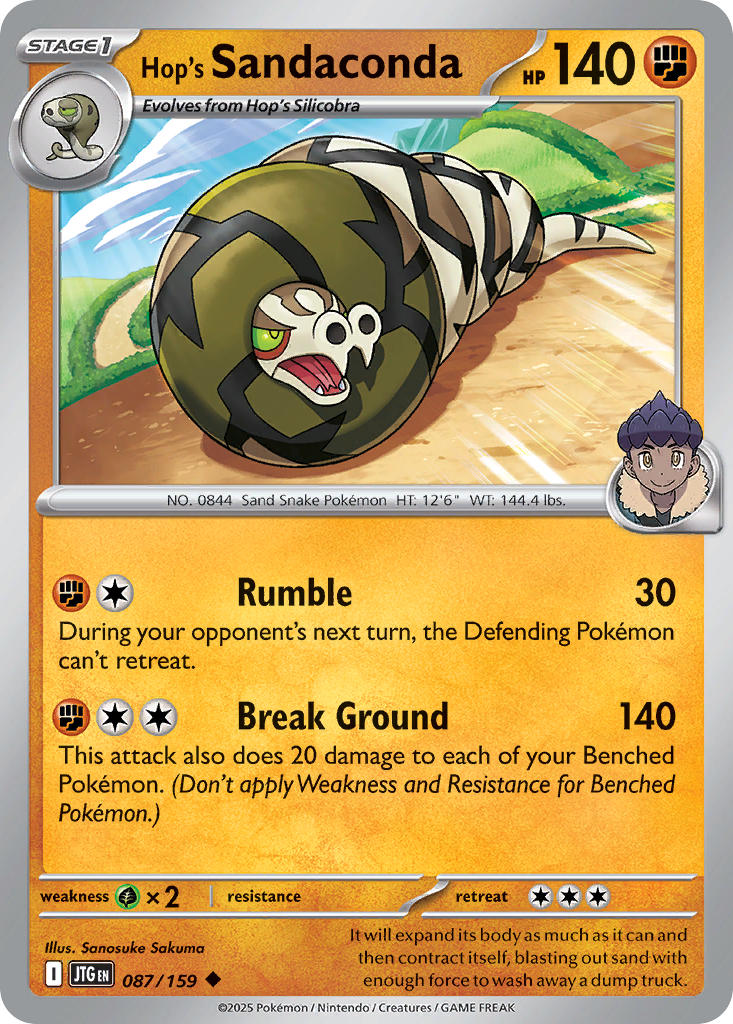 Hop's Sandaconda⁣ - Journey Together⁣ (Uncommon)⁣ [087] English / Near Mint / Reverse-Holo Normal