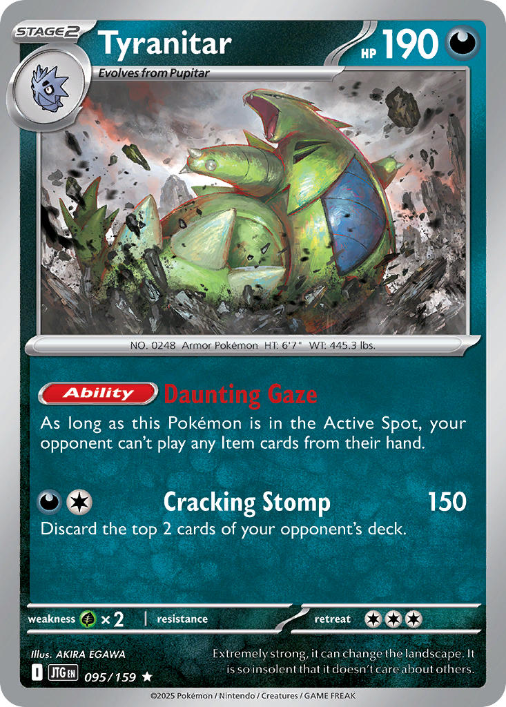 Tyranitar⁣ - Journey Together⁣ (Rare)⁣ [095] English / Near Mint / Reverse-Holo Normal