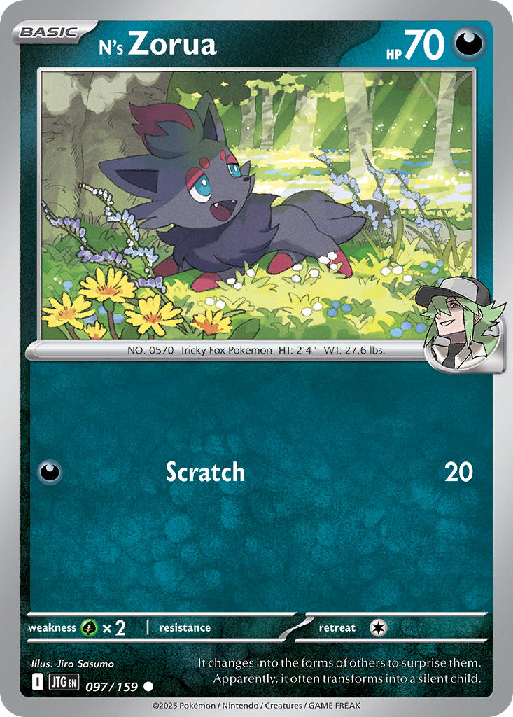 N's Zorua⁣ - Journey Together⁣ (Common)⁣ [097] English / Near Mint / Reverse-Holo Normal
