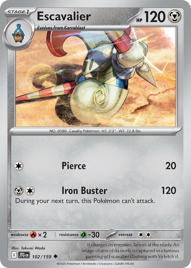 Escavalier⁣ - Journey Together⁣ (Uncommon)⁣ [102] English / Near Mint / Reverse-Holo Normal