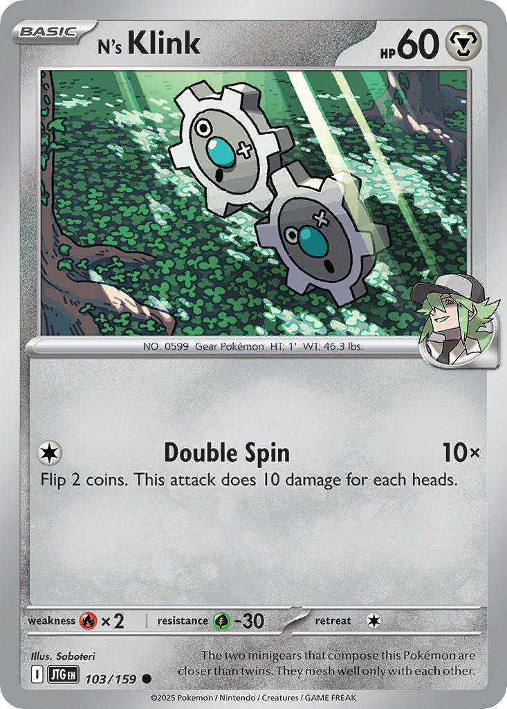N's Klink⁣ - Journey Together⁣ (Common)⁣ [103] English / Near Mint / Reverse-Holo Normal
