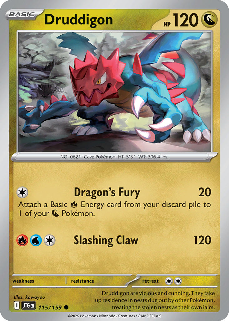 Druddigon⁣ - Journey Together⁣ (Common)⁣ [115] English / Near Mint / Reverse-Holo Normal