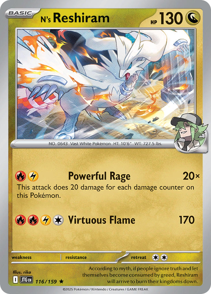 N's Reshiram⁣ - Journey Together⁣ (Rare)⁣ [116] English / Near Mint / Reverse-Holo Normal
