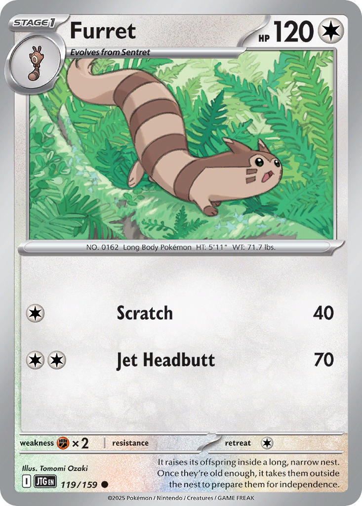 Furret⁣ - Journey Together⁣ (Common)⁣ [119] English / Near Mint / Normal