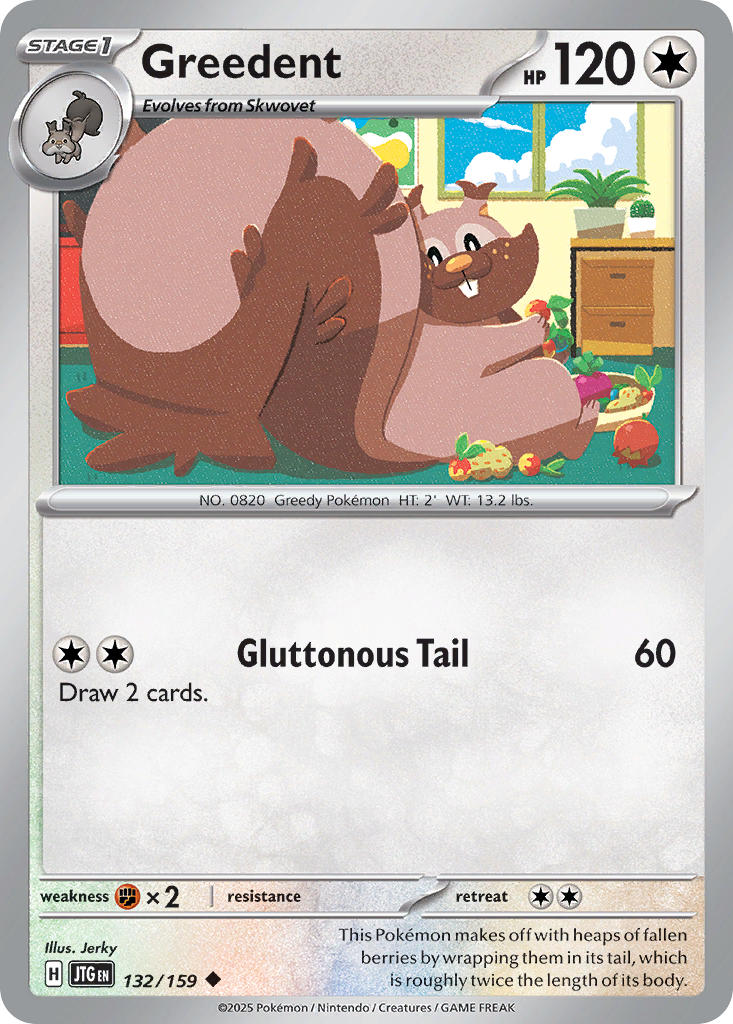 Greedent⁣ - Journey Together⁣ (Uncommon)⁣ [132] English / Near Mint / Reverse-Holo Normal