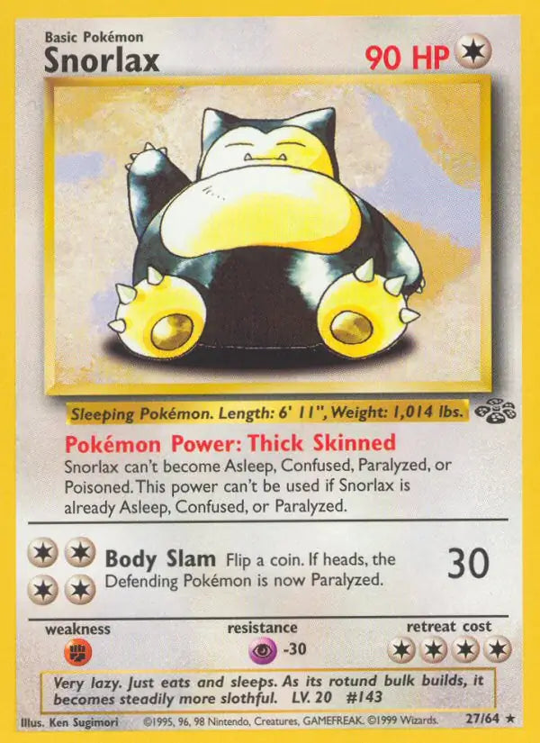 Snorlax⁣ - Jungle⁣ (Rare)⁣ [27] English / Poor / Normal