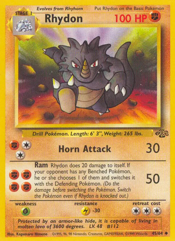 Rhydon⁣ - Jungle⁣ (Uncommon)⁣ [45] English / Played / Normal