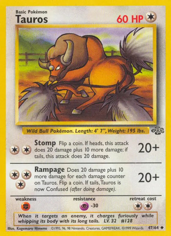 Tauros⁣ - Jungle⁣ (Uncommon)⁣ [47] English / Poor / Normal