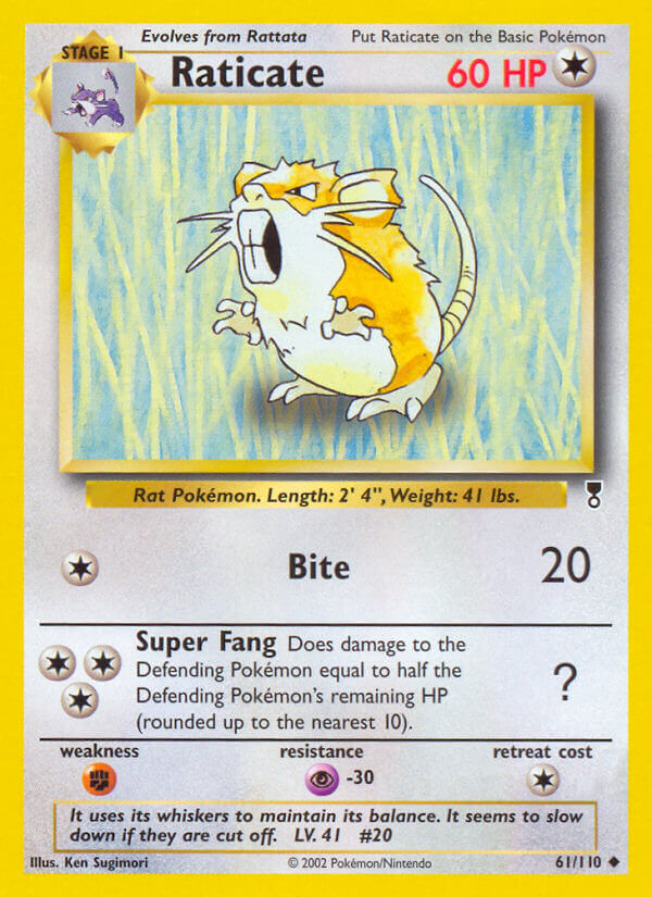 Raticate⁣ - Legendary Collection⁣ (Uncommon)⁣ [61] English / Near Mint / Reverse-Holo Normal