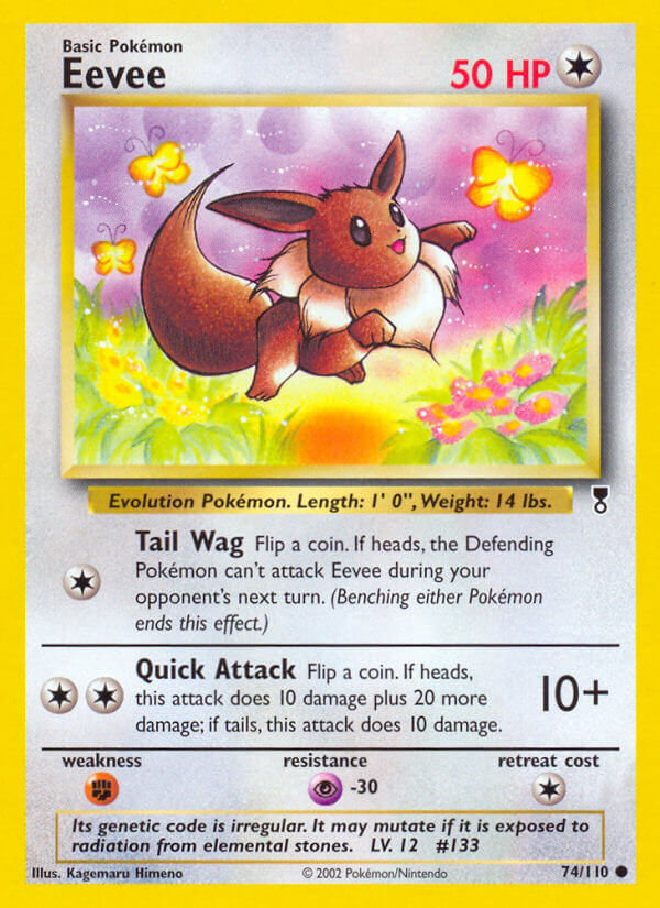 Eevee⁣ - Legendary Collection⁣ (Common)⁣ [74] English / Played / Reverse-Holo Normal