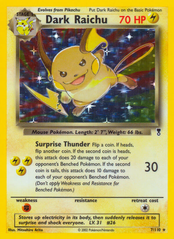 Dark Raichu⁣ - Legendary Collection⁣ (Holo Rare)⁣ [7] English / Good / Reverse-Holo Normal