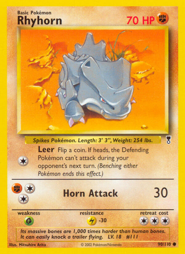 Rhyhorn⁣ - Legendary Collection⁣ (Common)⁣ [90] English / Good / Reverse-Holo Normal